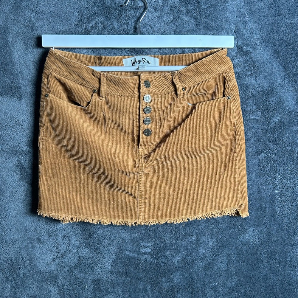Vero Moda Tan Corduroy Skirt with Button Detail
